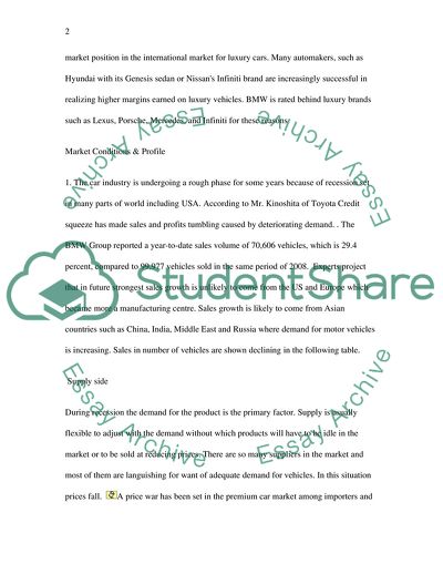 Economic Analysis on BMW Cars in the US Car Industry