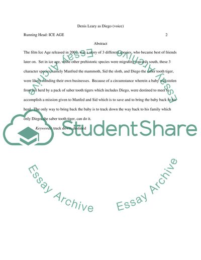 Ice age movie ( film analysis )