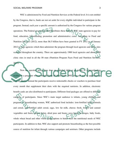 Social Welfare Program of Choice