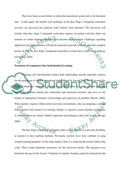 Key Stage 2 of Curriculum Reformation
