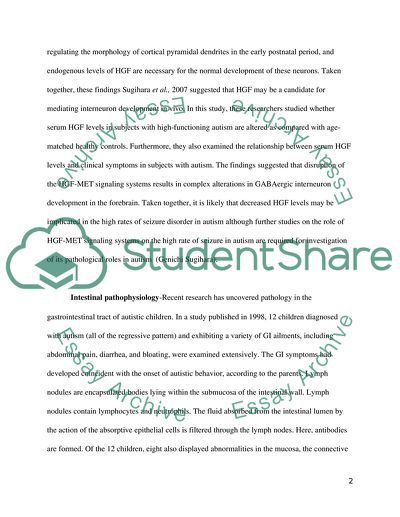 Pathophysiology of Autism with Diagnostic Tests