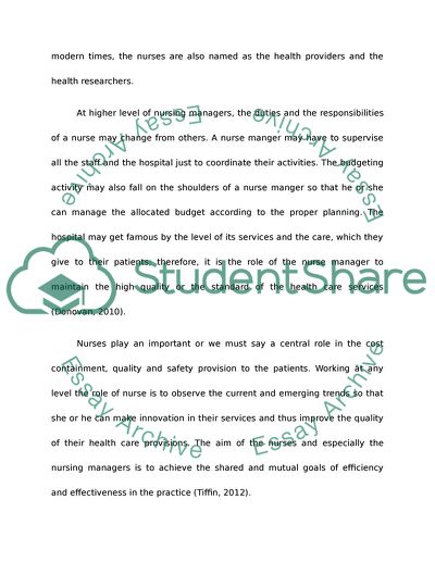 Role of Nursing in Healthcare Delivery