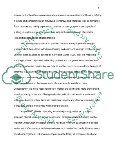 Role of Mentor in Evaluating Student Learning