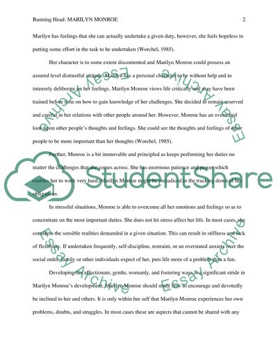 Lifespan Development and Personality of Marilyn Monroe