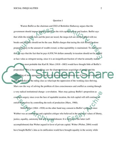 Question on Social Inequalities