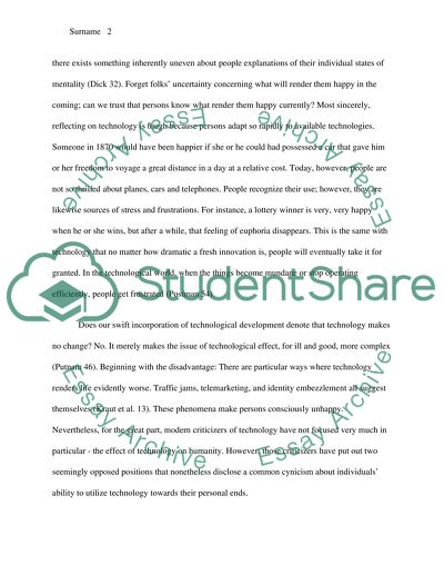 Technology and its effect on human freedom and happiness in society