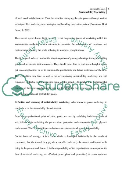 Sustainable Marketing