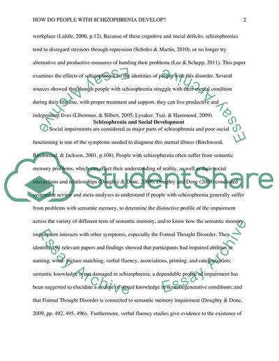 How Do People with Schizophrenia Develop Professionally and Socially