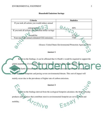 ecological footprint essay