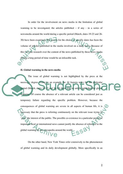 Global Warming in the Newsmedia