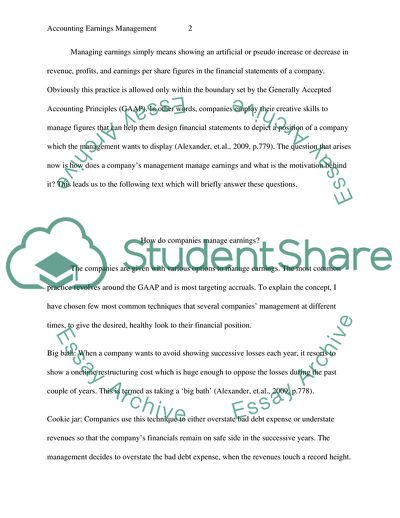 Accounting Earnings Management