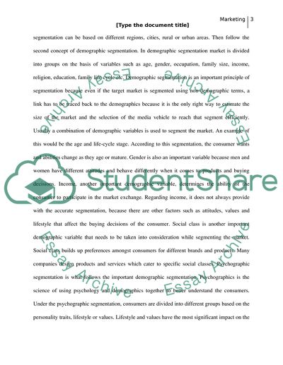 Concepts of Market Segmentation