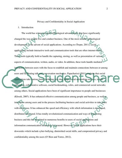 Privacy and Confidentiality in Social Applications