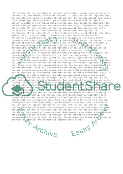 Change and Transformation at Pitney Bowes