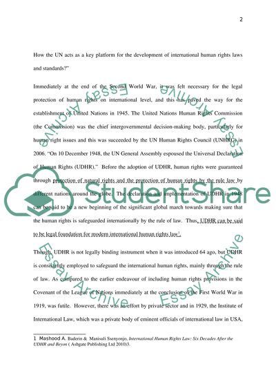 The Development of International Human Rights Laws and Standards
