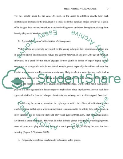 Social Implications of Militarized Video Games