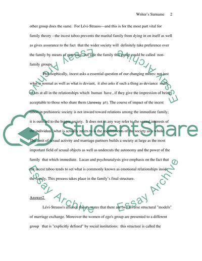 Incest and Exogamy Issues