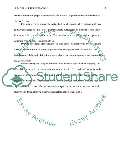 Leadership Presentations