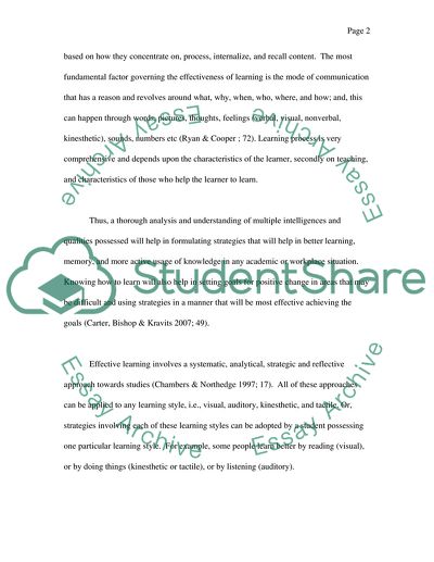 A Model of Learning Styles