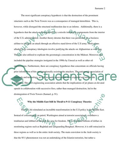 The Middle East 9/11 Conspiracy Theories and the American Policy Change after 9/11