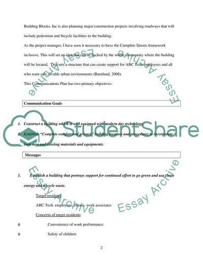 Project Management - Communication Plan