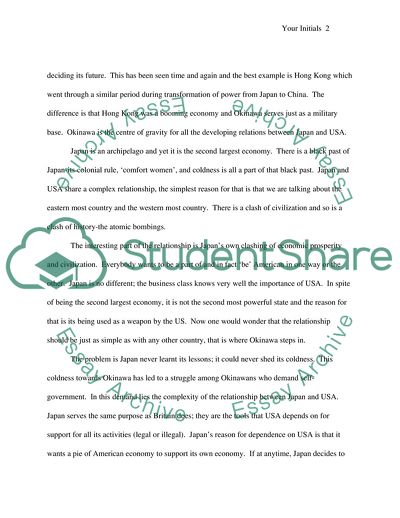 Japans Relation with the US