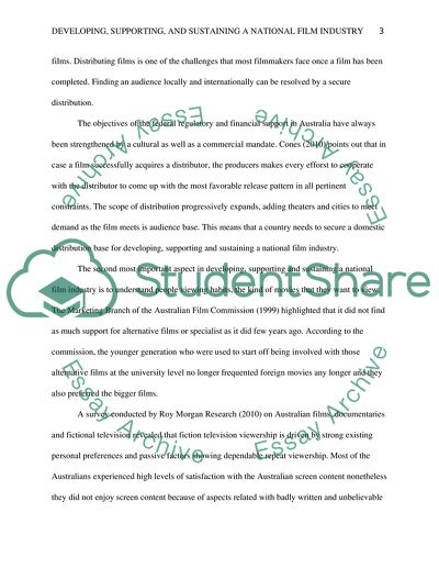 Developing, Supporting, and Sustaining a National Film Industry