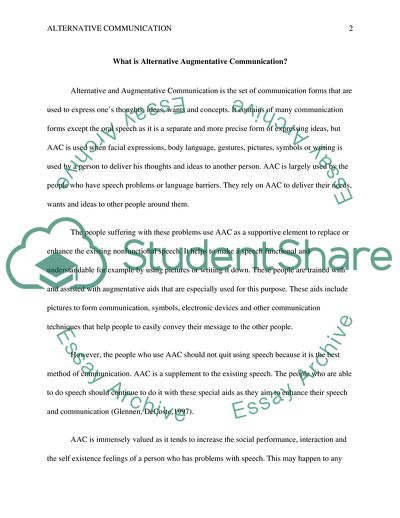 Alternative Augmentative Communication Used in Cases of Autism