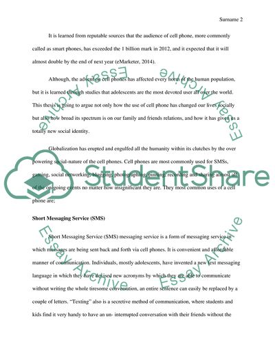 Influence of the Cell Phones Technology on Social Life