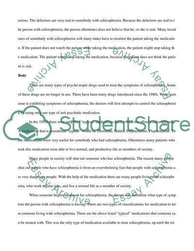 Pyschotropic medications used in schizoprenia patients