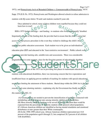 The Individuals with Disabilities Education Act