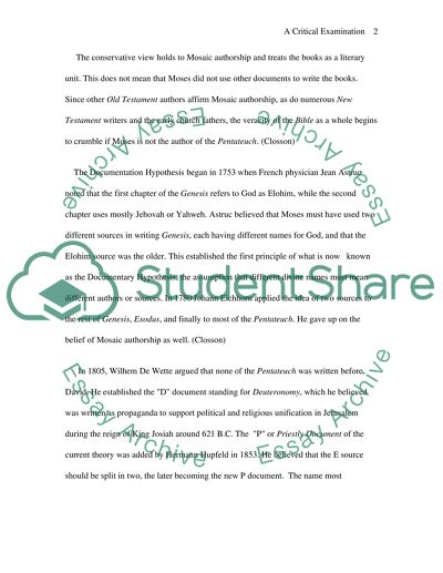 A Critical Examination of the Documentary Hypothesis