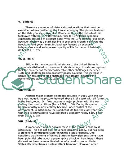 Iran in Country Brief on Their Economy