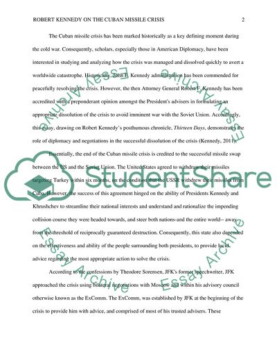 Robert Kennedy on the Cuban Missile Crisis