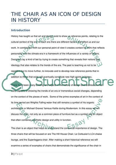 The Chair as an Icon of Design in History