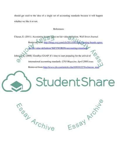 Accounting Standards in the next five years