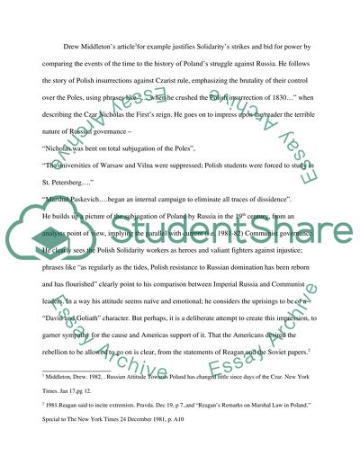 Solidarity and Soviet Declaration of Martial Law in Poland