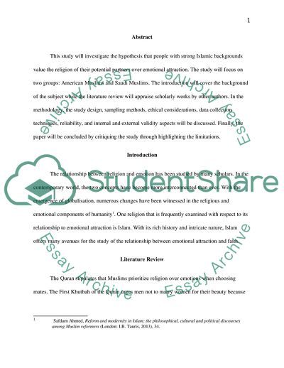 People From Strongly Islamic Cultures, Religion and Emotional Attraction