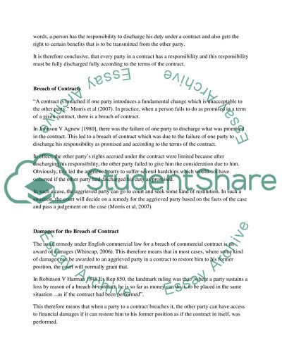 Business Law: Nature of Contracts and Breach of Contracts