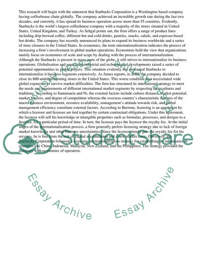 International Operation Management: Case of Starbucks Corporation