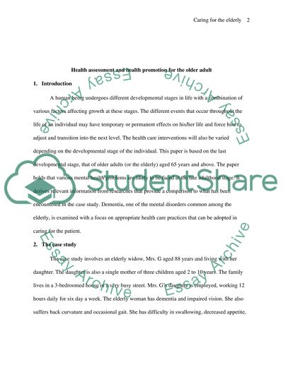 Health assessment and health promotion for the older adult