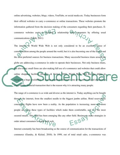 E-commerce and the world wide web an evolving relationship