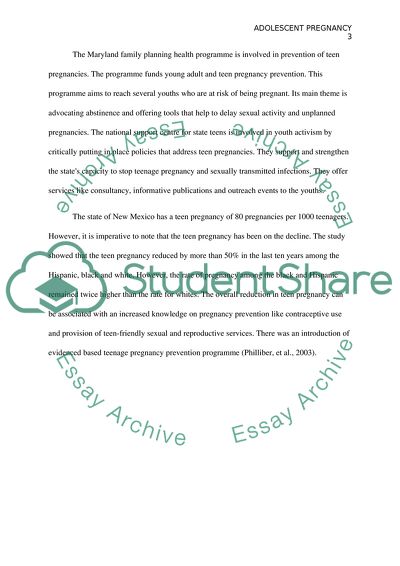 Adolescent pregnancy