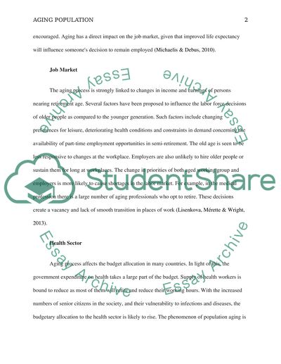 Aging Population and Its Effects on Job Market, Healthcare
