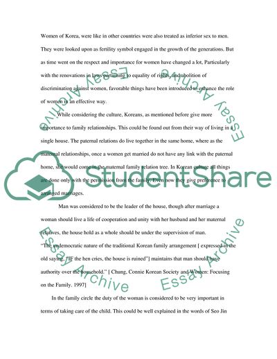 The Role of women in Korean Culture