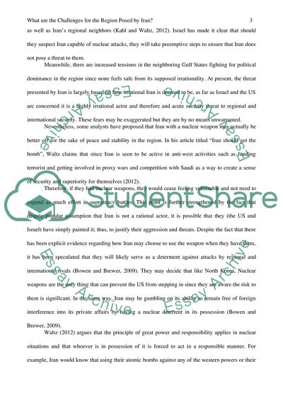 Iran Challenges for Regional International Relations