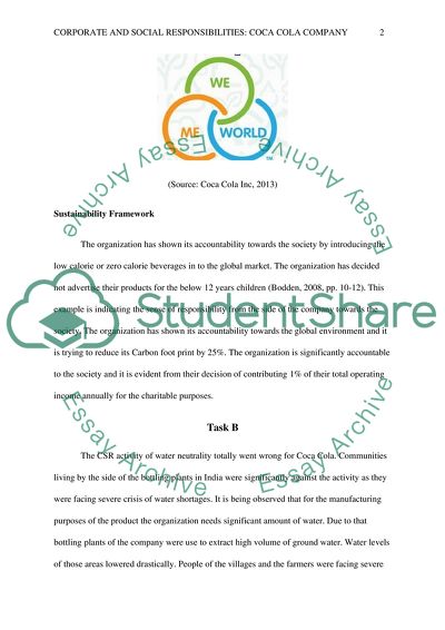 Corporate and Social Responsibilities Coca Cola