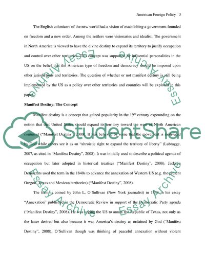 American Foreign Policy and Manifest Destiny