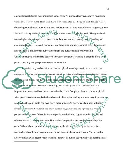 Global Warming and Hurricanes