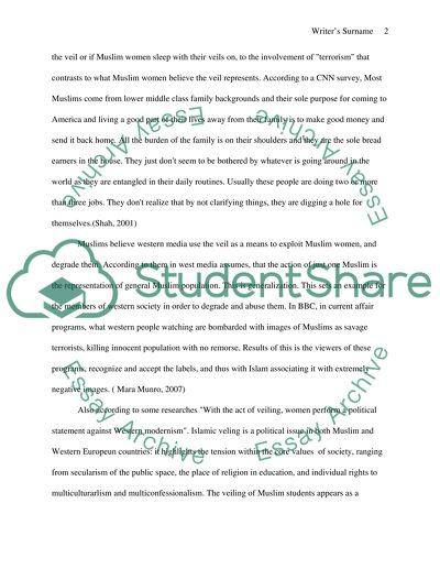 How is the veil portrayed in Western Media